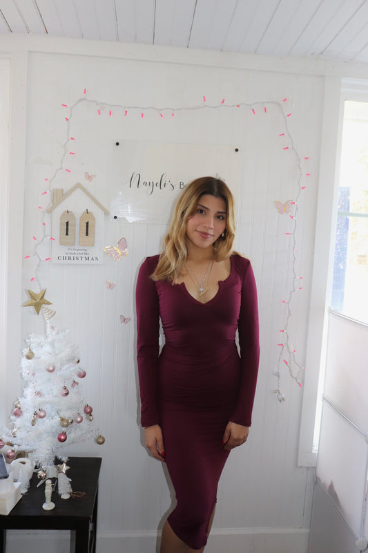 Bailey Burgundy Midi Dress