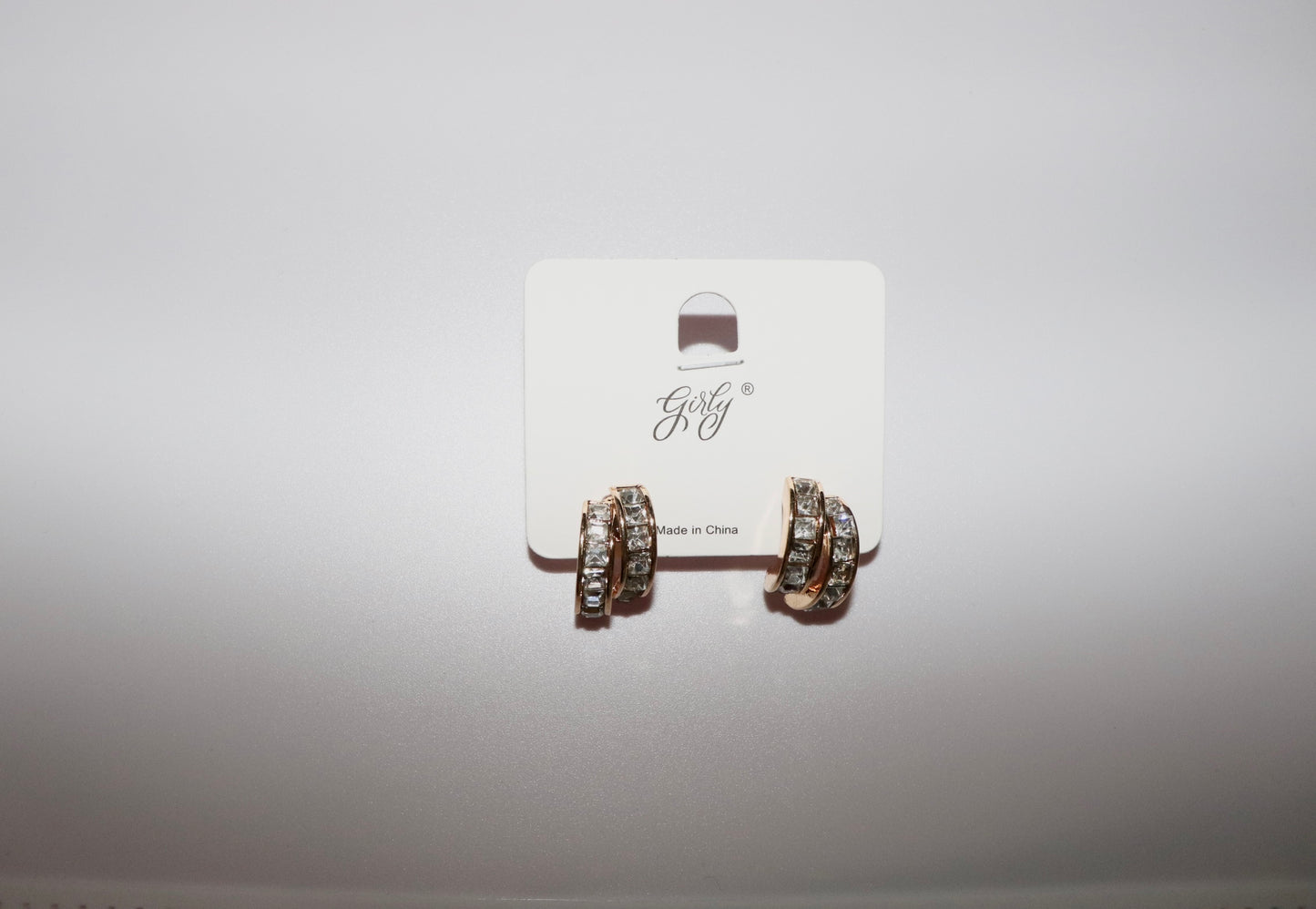 Double Row Rhinestone Earrings