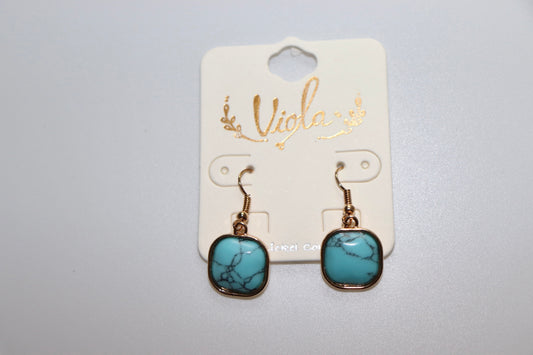 Square Turquoise Earrings