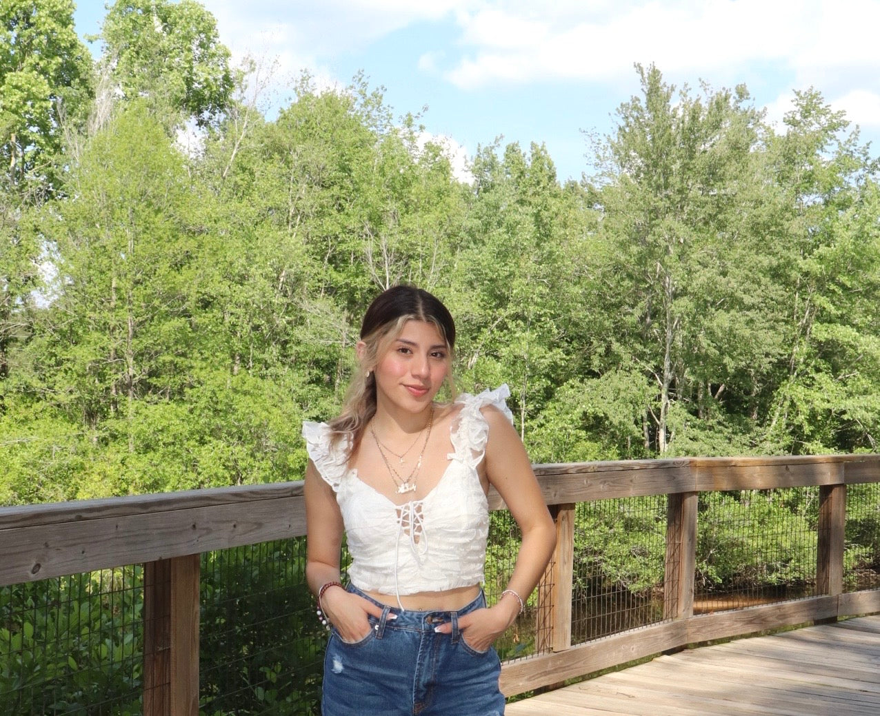 Floral Front Tie Crop Top