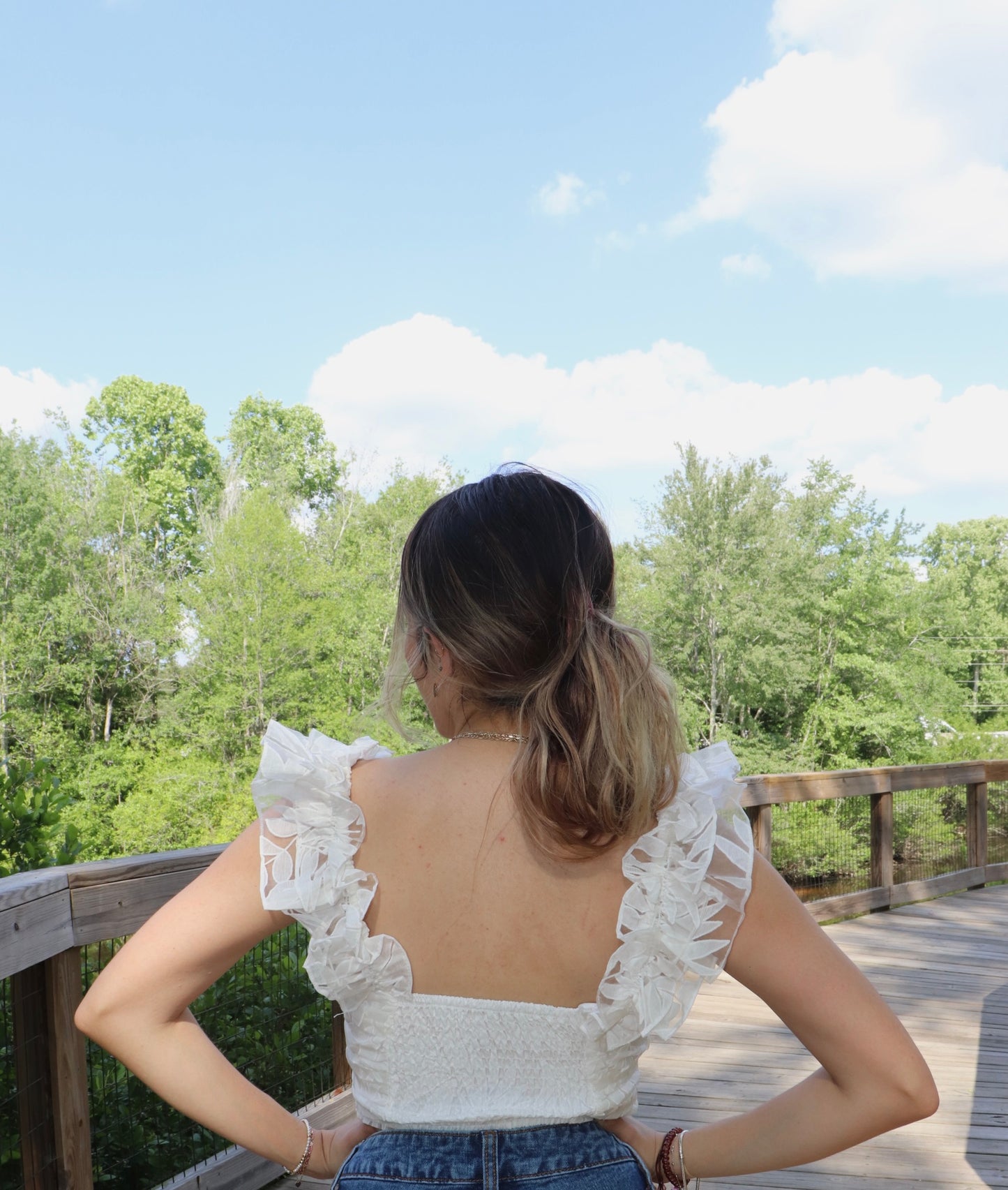 Floral Front Tie Crop Top