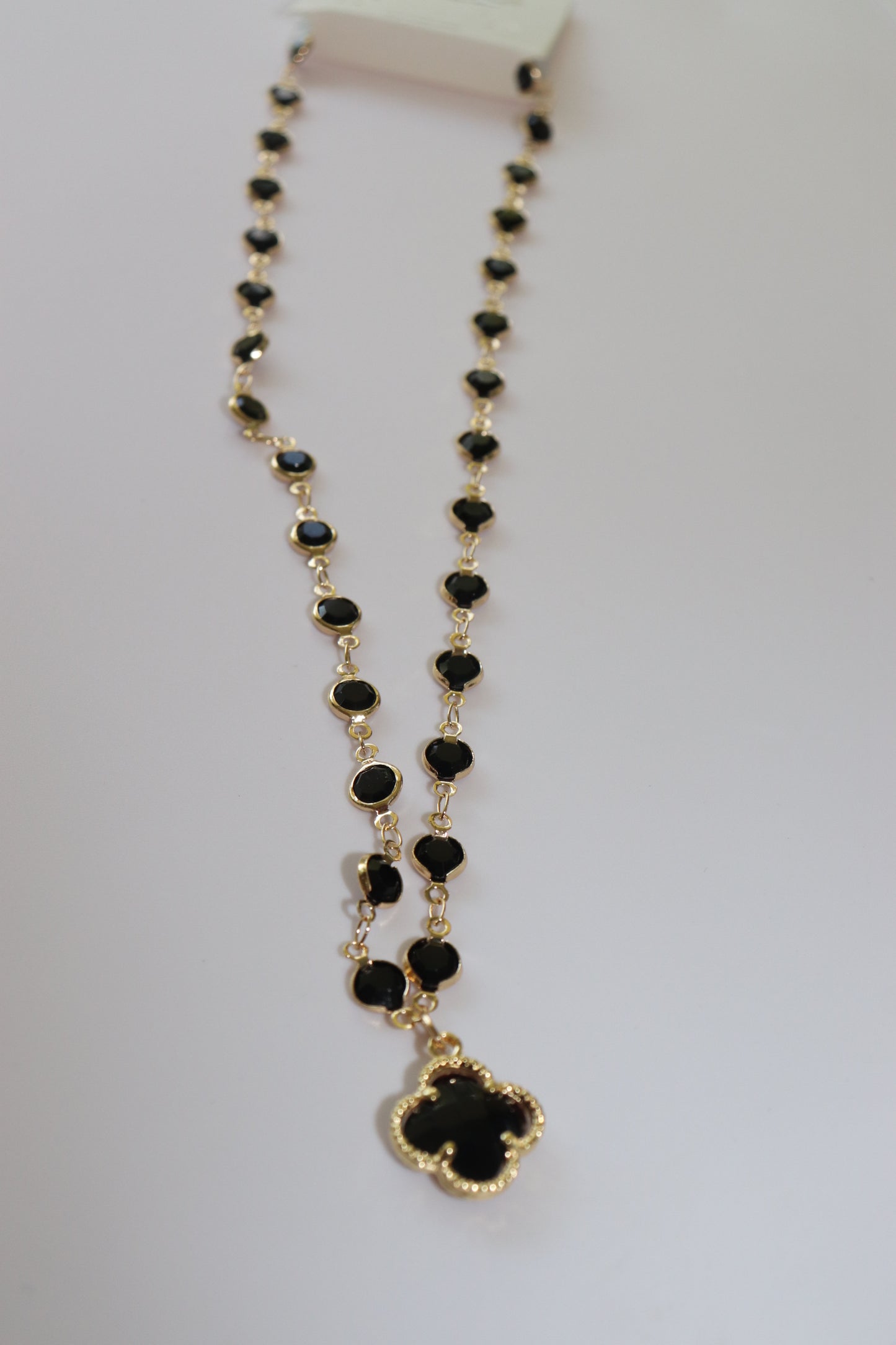 Black & Gold Clover Necklace