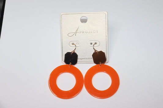 Orange Hoop Earrings