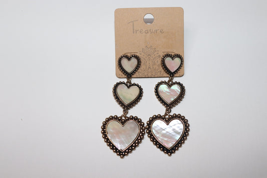 Three Heart Treasure earrings